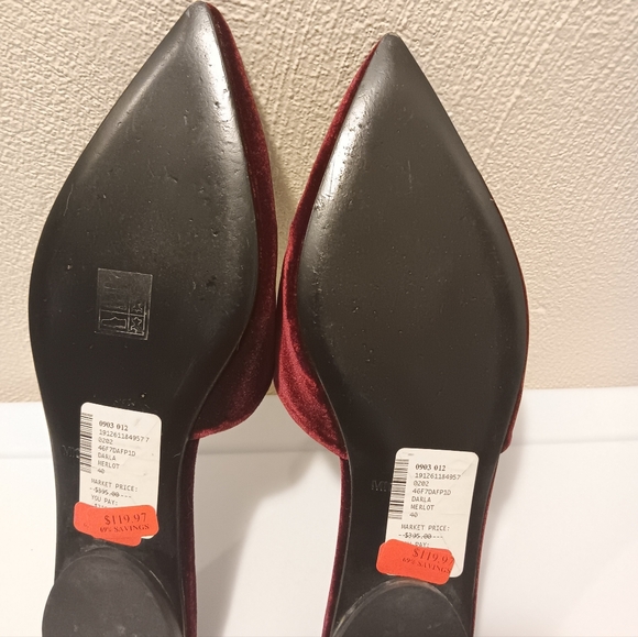 Michael Kors| Velvet Slip On Mule Burgundy Merlot Wine Sz 40/ US 9.5 - Picture 7 of 11